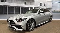 Begagnad Mercedes C300e AMG line 313 HK (230 kW) 2025 Silver Kombi