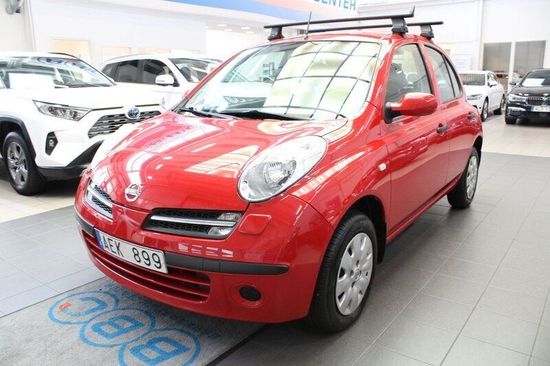 Röd Begagnad 2007 Nissan Micra Acenta Halvkombi | 39 900 kr (Marknadspris) - Bild 1/4