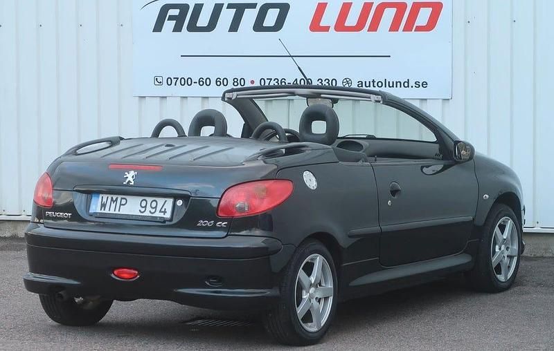 Begagnad Peugeot 206 CC Griffe 109 HK (80 kW) 2005 Svart (svartmetallic) Cab