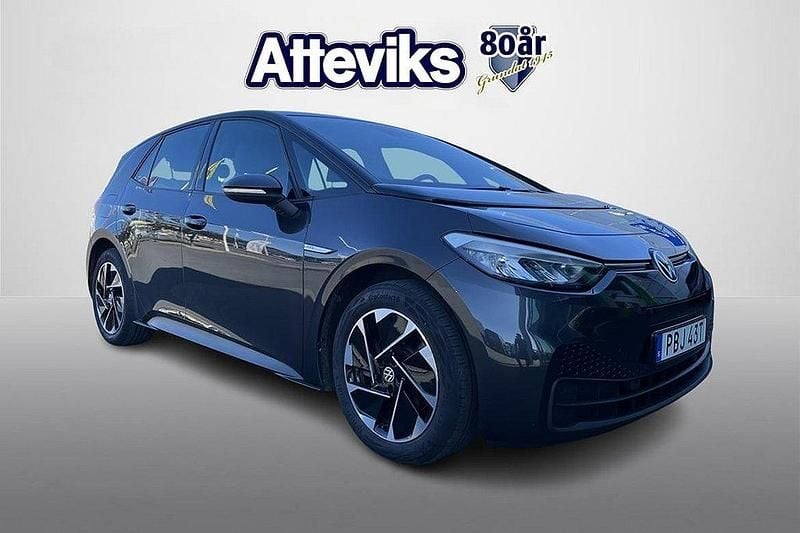 Mörkgrå Begagnad 2020 VW ID.3 Pro Performance Halvkombi | 214 500 kr (Bra pris) - Bild 1/4