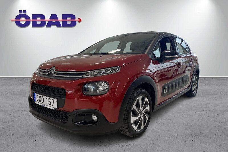 Röd Begagnad 2018 Citroën C3 PureTech Halvkombi | 89 800 kr (Marknadspris) - Bild 1/4