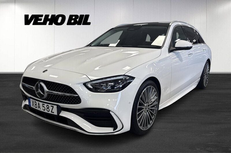 Vit Begagnad 2022 Mercedes C220 AMG line Kombi | 474 900 kr (Marknadspris) - Bild 1/4