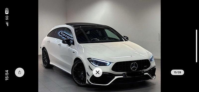Vit Begagnad 2022 Mercedes CLA45 AMG Shooting Brake AMG Kombi | 535 000 kr (Superpris) - Bild 1/4