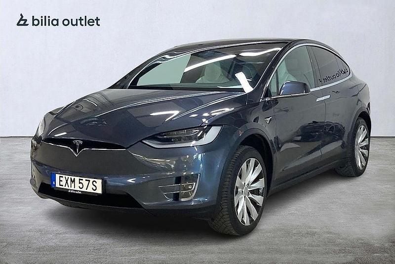 Grå Begagnad 2019 Tesla Model X SUV | 399 900 kr (Marknadspris) - Bild 1/3