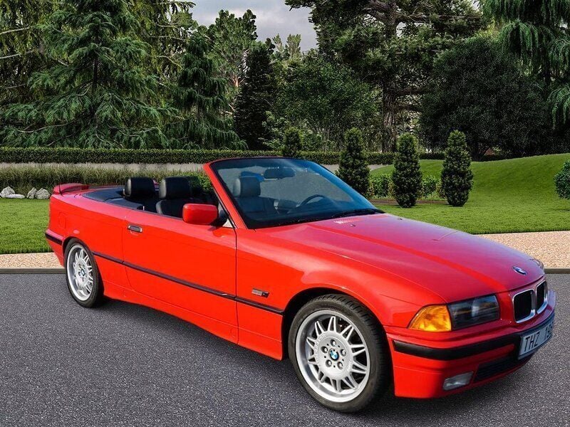 Röd Begagnad 1994 BMW 325 Cabriolet Cab | 139 900 kr - Bild 1/4