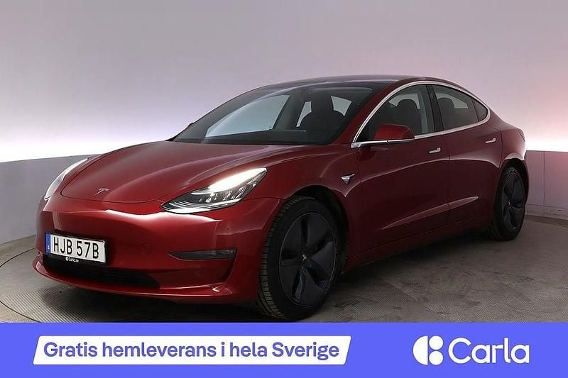 Begagnad Tesla Model 3 Long Range AWD 366 kW (498 HK) 2019 Röd Sedan