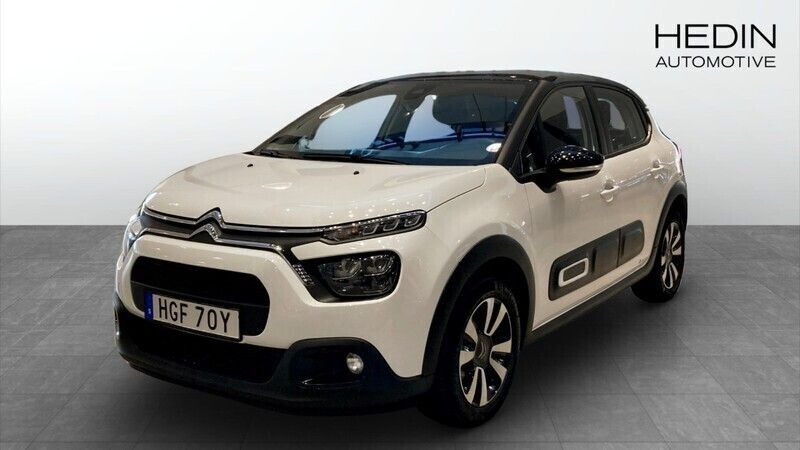 Vit (white) Begagnad 2022 Citroën C3 Shine Halvkombi | 164 900 kr (Marknadspris) - Bild 1/4