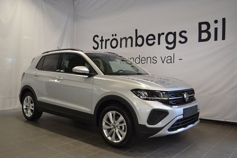 Silver Ny 2025 VW T-Cross Life SUV | 298 200 kr (Marknadspris) - Bild 1/4