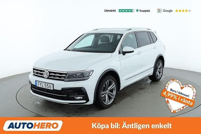 Vit Begagnad 2018 VW Tiguan Allspace R-line SUV | 265 000 kr (Bra pris) - Bild 1/4