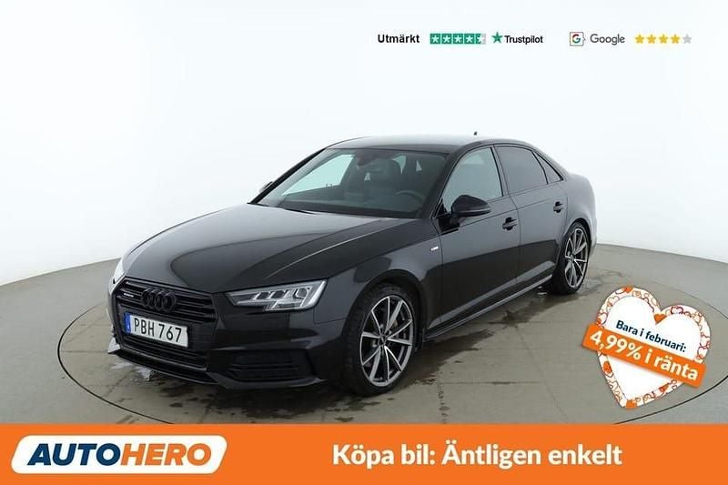 Begagnad Audi A4 S-Line 256 HK (188 kW) 2017 Svart Sedan