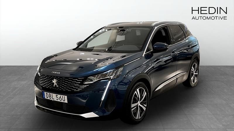 Blå (blue) Begagnad 2021 Peugeot 3008 Allure SUV | 244 900 kr (Marknadspris) - Bild 1/4
