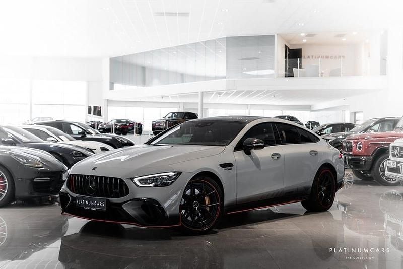Manufaktur alpine grå Begagnad 2023 Mercedes AMG GT63 S E Performance AMG Sportkupé | 1 769 000 kr - Bild 1/4
