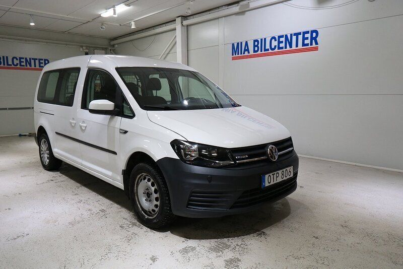 Vit Begagnad 2017 VW Caddy Maxi Life Life Minibuss | 143 000 kr (Bra pris) - Bild 1/3