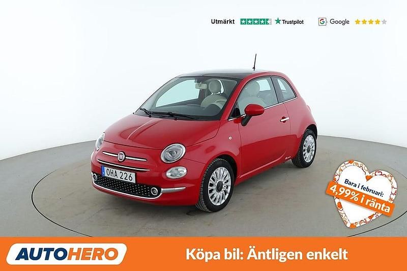 Röd Begagnad 2016 Fiat 500 Lounge Halvkombi | 99 000 kr (Marknadspris) - Bild 1/4