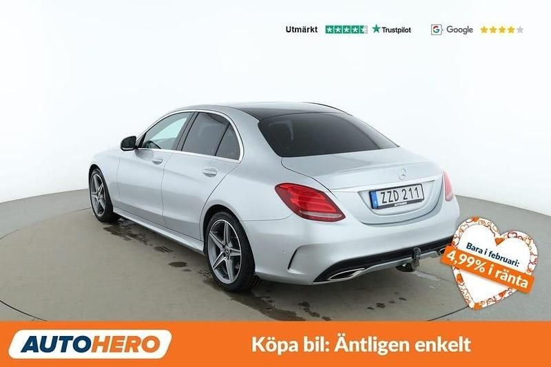 Begagnad Mercedes C200 AMG line 186 HK (136 kW) 2018 Silver Sedan