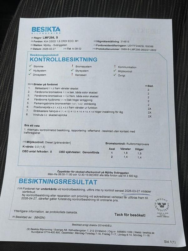 Begagnad Kia Ceed 90 HK (66 kW) 2010 Halvkombi