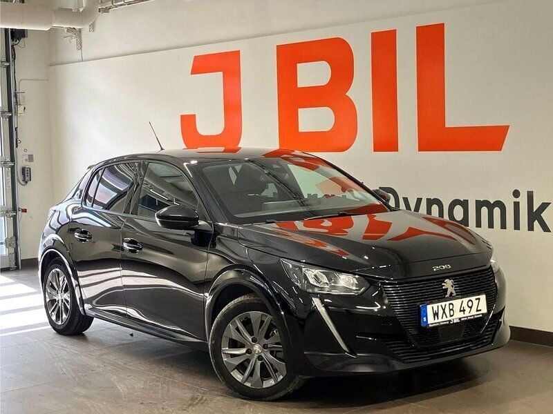 Svart Begagnad 2021 Peugeot e-208 Allure Halvkombi | 189 900 kr (Marknadspris) - Bild 1/4