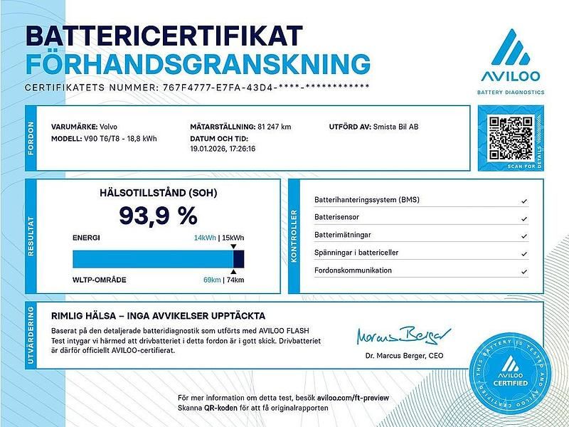 Begagnad Volvo V90 Plus 253 HK (186 kW) 2023 Mörkblå Kombi
