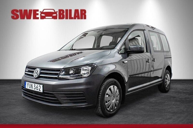 Mörkgrå Begagnad 2018 VW Caddy S Minibuss | 174 900 kr (Dyr) - Bild 1/4