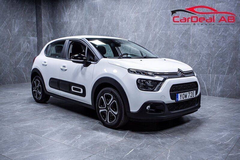 Vit Begagnad 2021 Citroën C3 PureTech Halvkombi | 124 800 kr (Marknadspris) - Bild 1/4