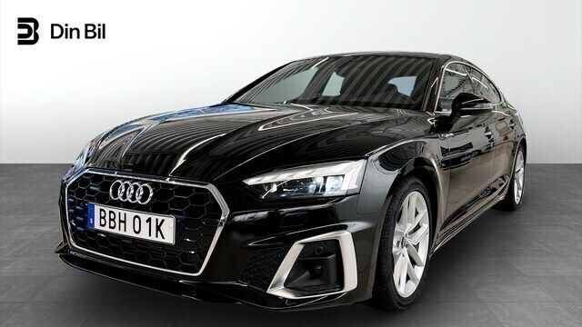Mytsvart metallic Begagnad 2021 Audi A5 Sportback S-Line | 419 000 kr - Bild 1/4
