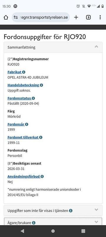 Röd Begagnad 2000 Opel Astra Sedan | 10 000 kr - Bild 1/4