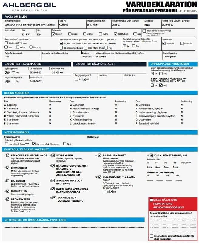 Begagnad Lynk & Co 01 264 HK (194 kW) 2023 Blå SUV