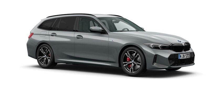 Grå (skyscraper grey metallic) Ny 2025 BMW 330e Shadowline Kombi | 696 700 kr (Marknadspris) - Bild 1/4