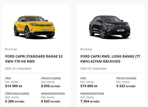 Ny 2024 Ford Capri SUV | 514 900 kr - Bild 1/1