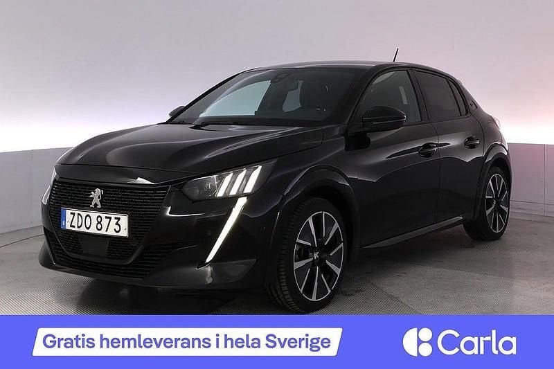 Svart Begagnad 2021 Peugeot e-208 GT Halvkombi | 184 900 kr (Marknadspris) - Bild 1/3