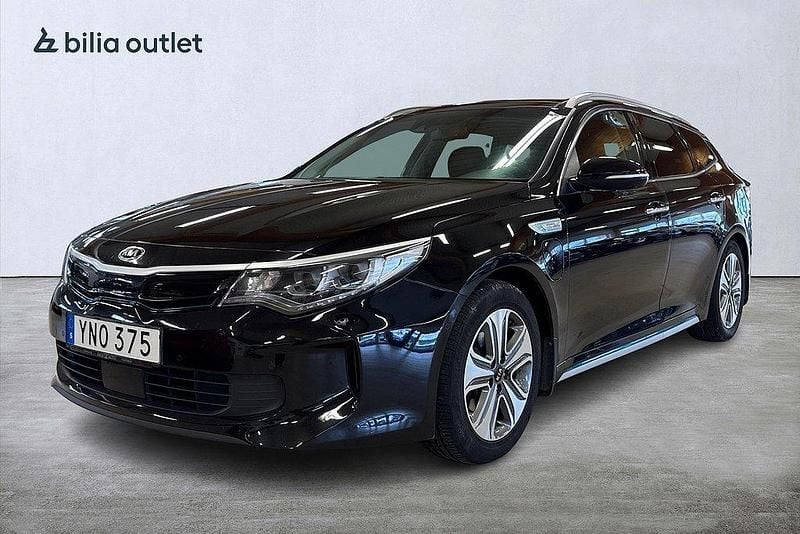 Svart Begagnad 2018 Kia Optima Hybrid 2 Sedan | 159 900 kr (Marknadspris) - Bild 1/3
