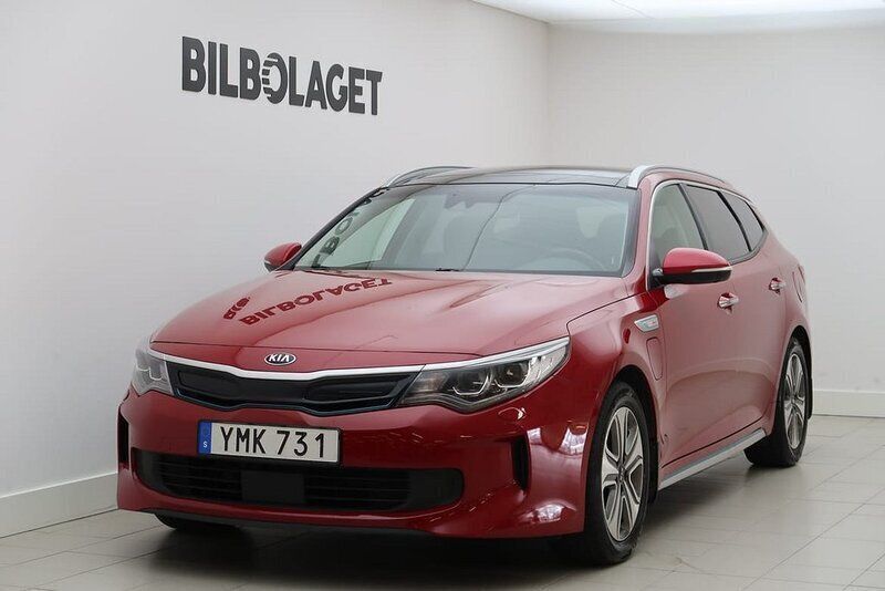 Röd Begagnad 2017 Kia Optima Hybrid 2 Sedan | 174 800 kr (Marknadspris) - Bild 1/4