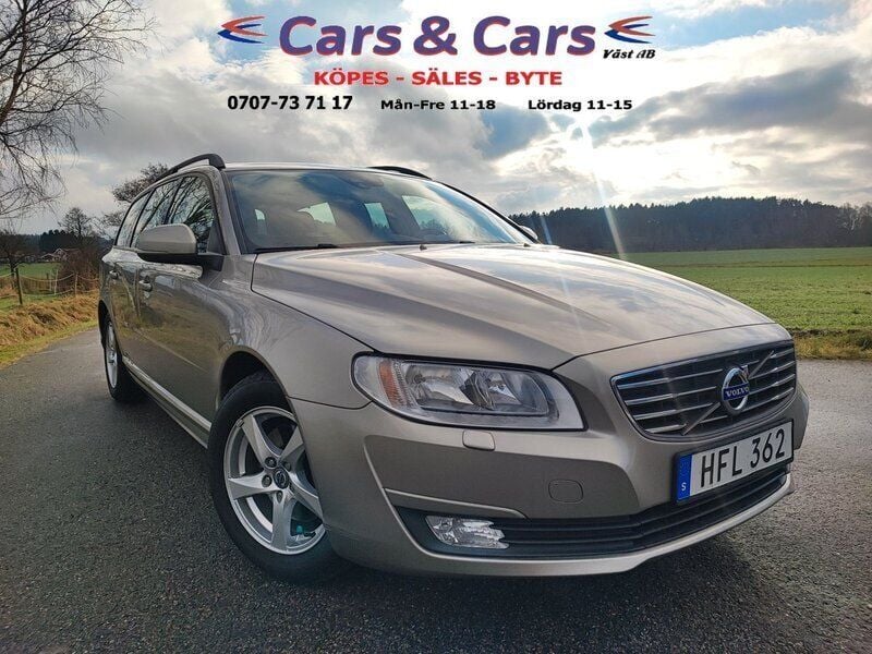 Ljusbrun (brun) Begagnad 2015 Volvo V70 Kinetic Kombi | 99 900 kr (Bra pris) - Bild 1/4