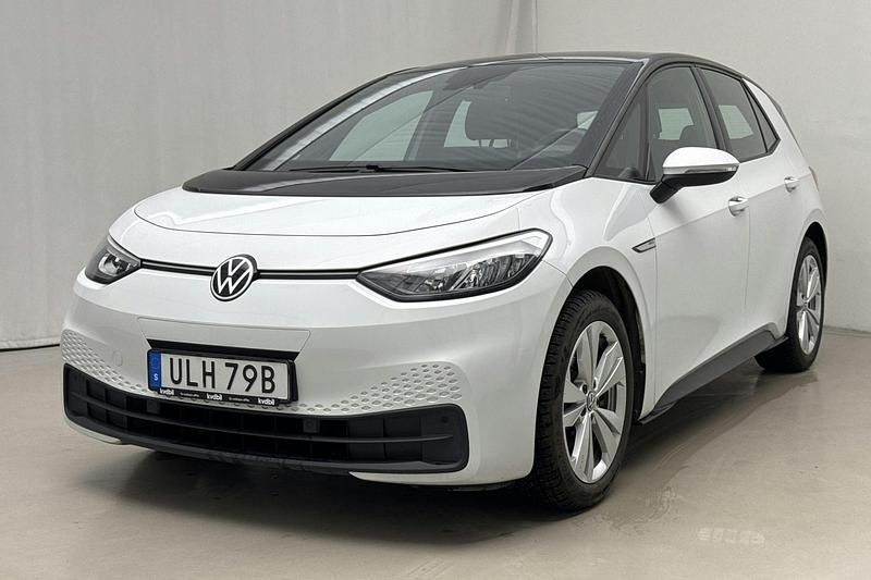 Vit Begagnad 2021 VW ID.3 Life Halvkombi | 210 000 kr (Superpris) - Bild 1/4