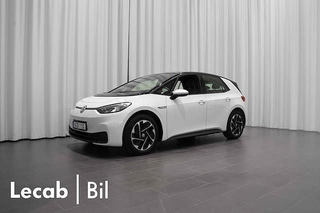 Vit (glacier white/black) Begagnad 2021 VW ID.3 Pro Performance Halvkombi | 224 500 kr (Superpris) - Bild 1/4