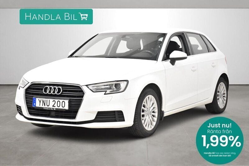 Vit Begagnad 2018 Audi A3 Sportback Proline Halvkombi | 149 900 kr (Marknadspris) - Bild 1/3