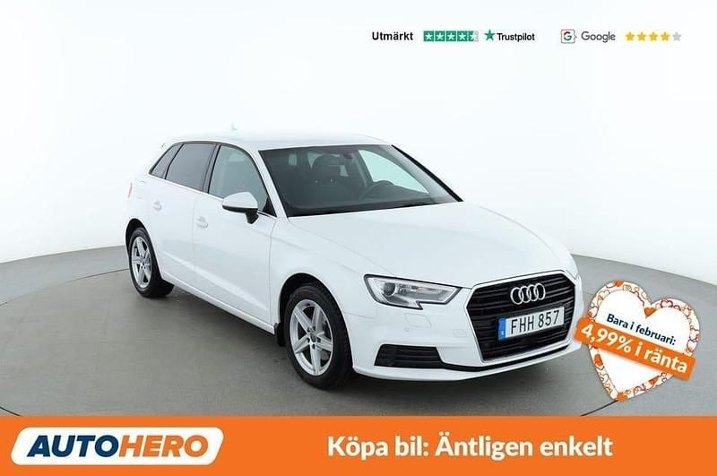 Begagnad Audi A3 Proline 151 HK (111 kW) 2018 Vit Sedan