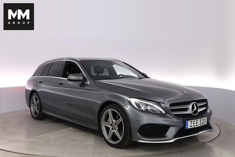 Grå Begagnad 2017 Mercedes C220 AMG line Kombi | 245 000 kr (Marknadspris) - Bild 1/4