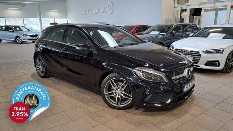 Svart Begagnad 2017 Mercedes A180 AMG Halvkombi | 198 500 kr (Lite dyr) - Bild 1/3