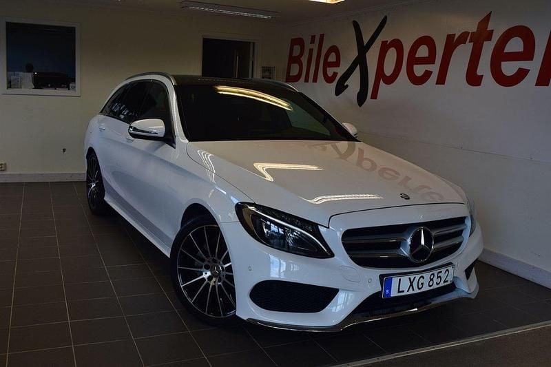 Vit Begagnad 2016 Mercedes C220 AMG line Kombi | 194 900 kr (Marknadspris) - Bild 1/4