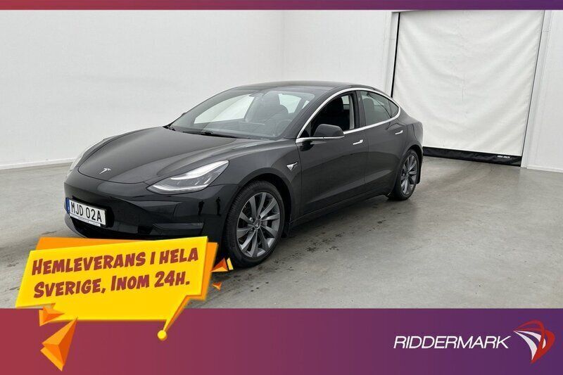 Svart Begagnad 2019 Tesla Model 3 Long Range Sedan | 264 800 kr (Marknadspris) - Bild 1/3