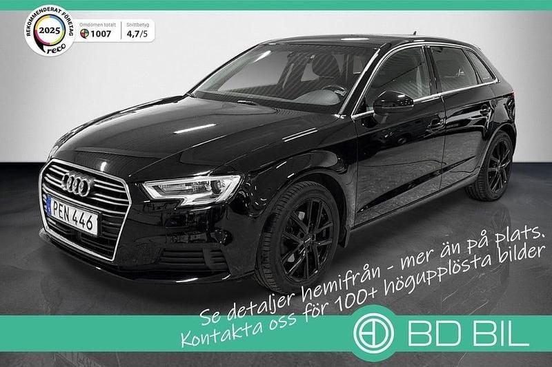 Svart Begagnad 2017 Audi A3 Comfort Sedan | 149 700 kr (Marknadspris) - Bild 1/3