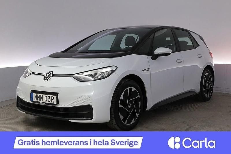 Begagnad VW ID.3 Pro Performance 150 kW (204 HK) 2021 Vit Halvkombi