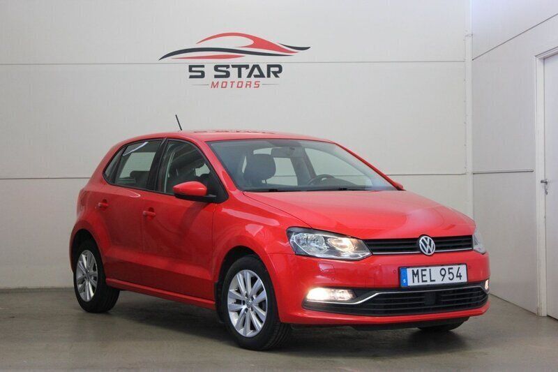 Röd Begagnad 2015 VW Polo Halvkombi | 84 900 kr (Lite dyr) - Bild 1/4