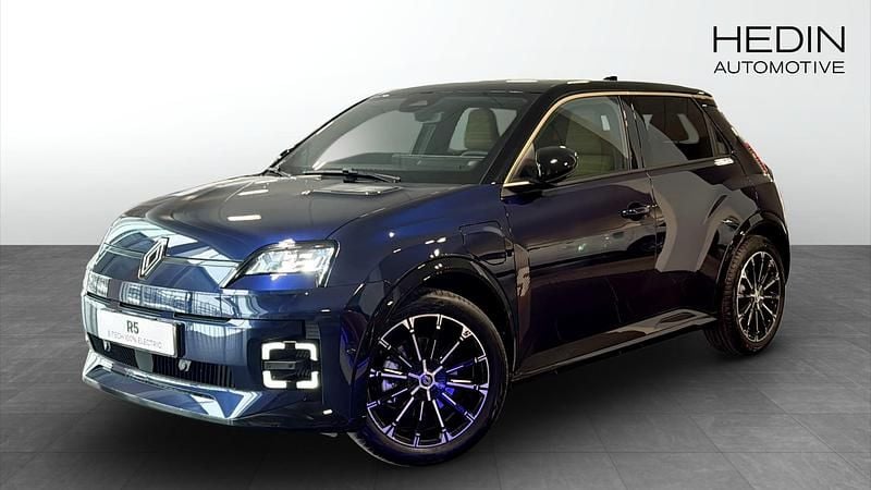 Ny Renault 5 E-Tech Iconic 2026 Blå Halvkombi