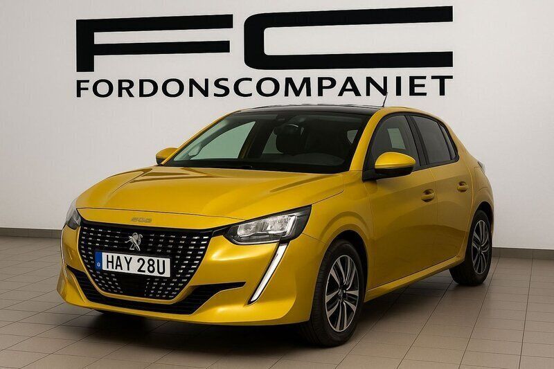 Gul Begagnad 2021 Peugeot 208 Allure Halvkombi | 139 900 kr (Lite dyr) - Bild 1/1