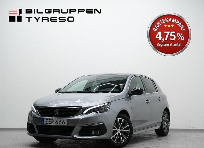 Grå Begagnad 2018 Peugeot 308 GT-line Halvkombi | 139 900 kr (Lite dyr) - Bild 1/4