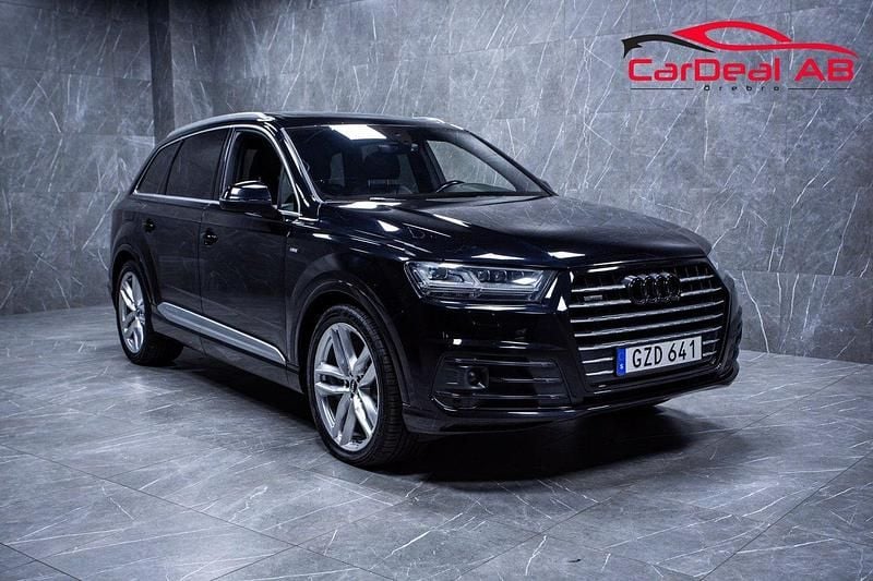 Svart Begagnad 2015 Audi Q7 S-Line SUV | 278 800 kr (Marknadspris) - Bild 1/4