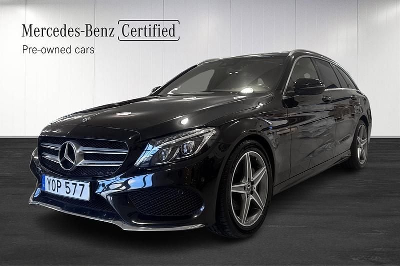 Svart (black) Begagnad 2017 Mercedes C220 Kombi | 234 900 kr (Marknadspris) - Bild 1/4