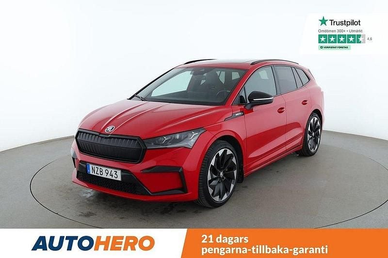 Röd Begagnad 2021 Skoda Enyaq iV SportLine SUV | 342 000 kr (Dyr) - Bild 1/4